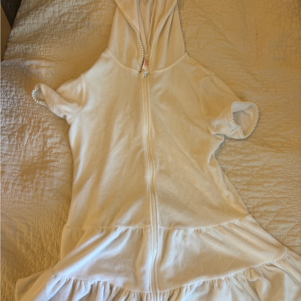 Cat & Jack White zip swim coverup